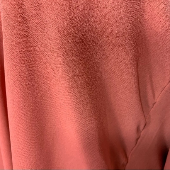 Grace Karin Pink Corral Midi Dress Chiffon Slit Sleeves Flowy Minimalist Sz 3XL - Picture 12 of 15